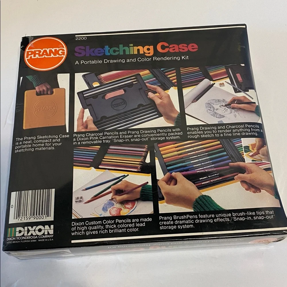 Prang Sketching Case Portable Drawing and Color Rendering Kit Vintage NIP